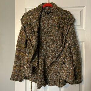 Sylvia Novelli Made in Italy chunky knit shawl collar sweater